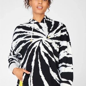 Fabletics Black and White Tie-Dye Hoodie